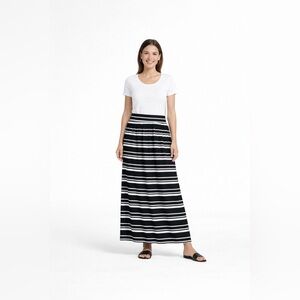 Ava & Viv Black and White Striped Maxi Skirt NWT 2X